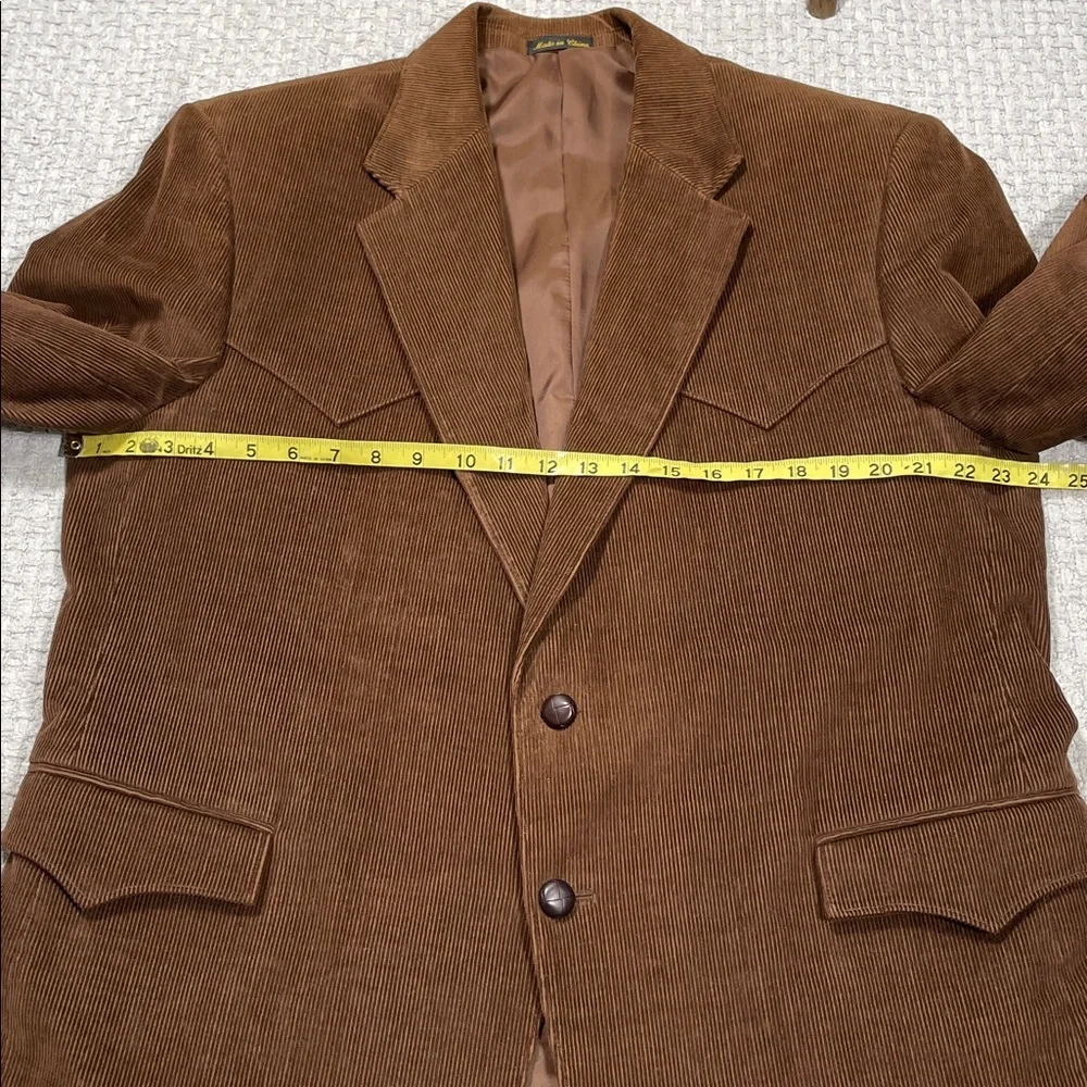 Vintage Brown Corduroy Blazer Mens Size 46R Western Cowboy Jacket Sport Coat